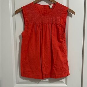 J. Crew Vibrant coral orange Textured Blouse